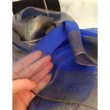 高貴時尚桑蠶絲絲巾長款真絲圍巾金絲金線薄紗歐根紗女禮服披肩