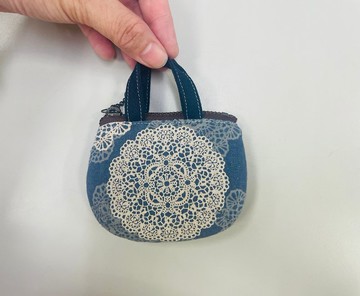 迷你藍芽耳機收納袋-蕾絲花花