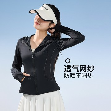 台灣出貨 夏季薄款冰絲遮陽外套 防曬服 修身涼感防曬服 長袖遮陽服 透氣涼感防曬衣 防紫外綫 顯瘦收腰外套 戶外防曬衣
