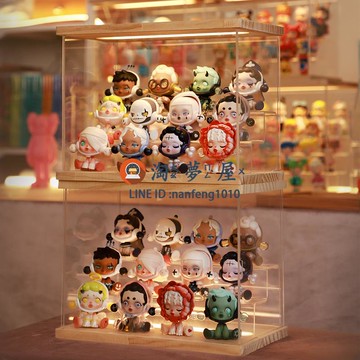 盲盒收納盒帶燈 手辦娃娃公仔立牌展示架 陳列柜子別墅場景【淘夢屋】