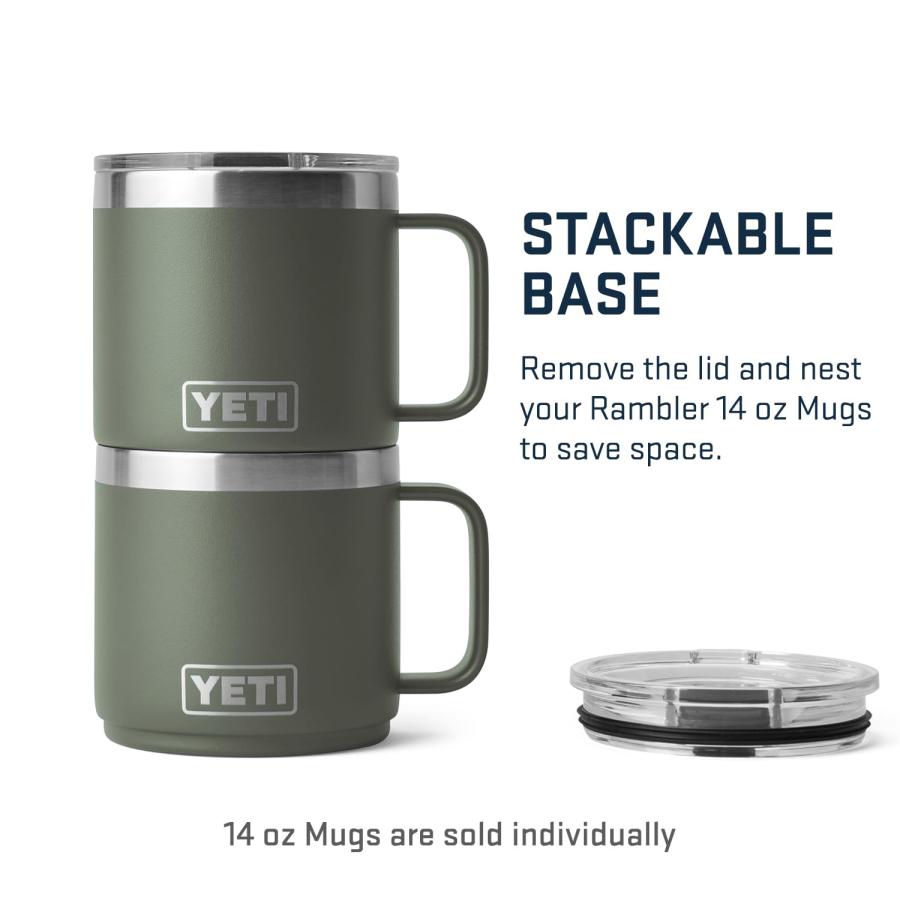 YETI Rambler 14 oz Stackable Mug, Vacuum Insulated, Stainless St 並行輸入品