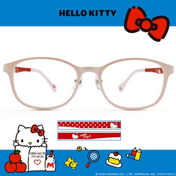 HELLO KITTY▪︎經典｜小圓點點 方框眼鏡｜粉嫩紅