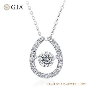 King Star GIA 30分 無色等級 鉑金台 天然鑽石項鍊 滿鑽靈動馬蹄(Fcolor 3 Excellent極優 八心八箭)
