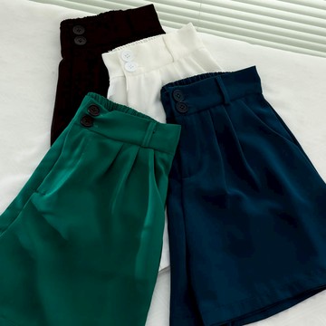 短褲女夏季韓國東大門高腰兩粒扣休閑顯瘦A字褲熱褲闊腿褲西裝褲