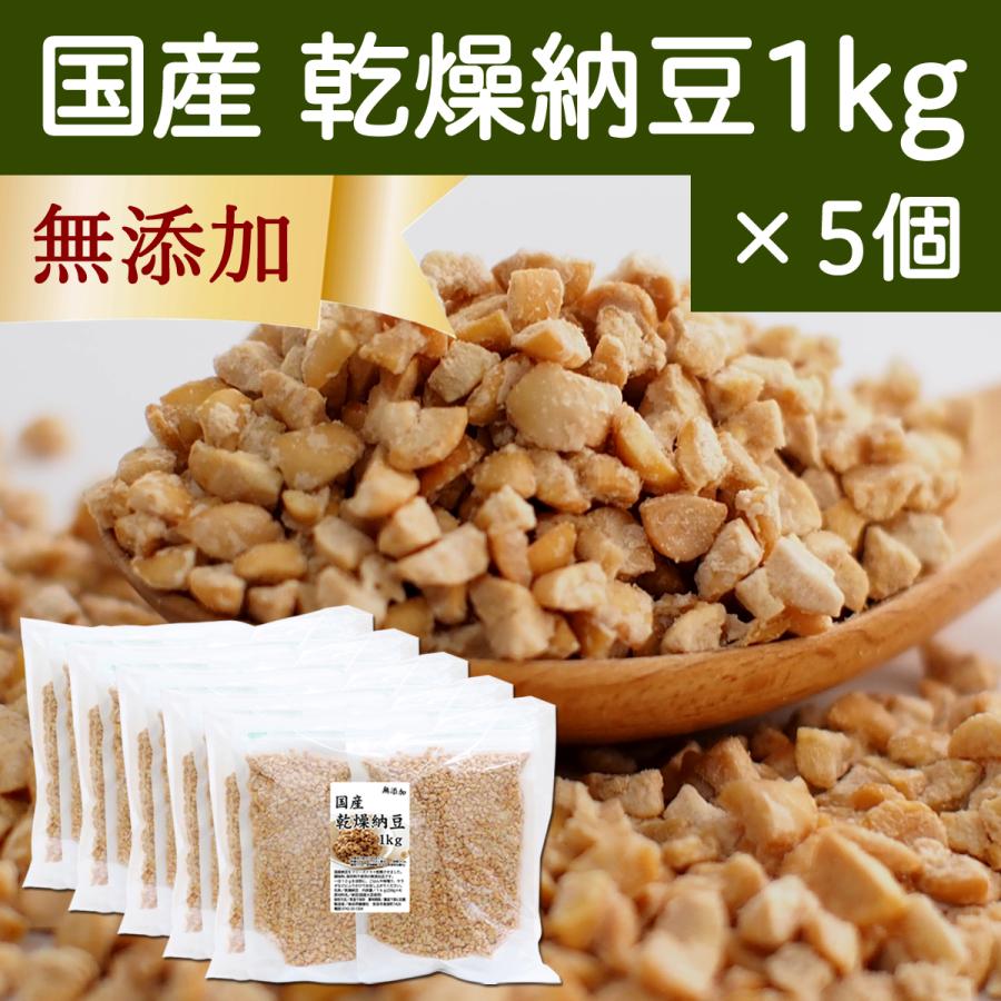 乾燥納豆 1kg×5個 ドライ納豆 ひきわり納豆 無添加 犬 国産