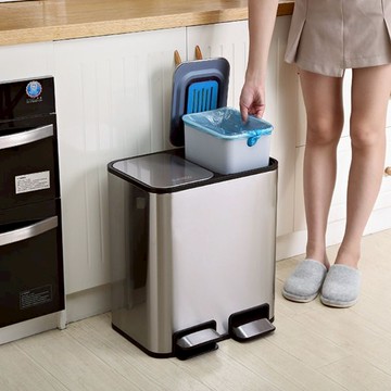 ELPHECO 不鏽鋼分類腳踏緩降靜音垃圾桶ELPH7712