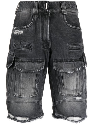 Givenchy - multi-pocket denim shorts - women - Cotton/Polyester/Cotton - 27 - Black