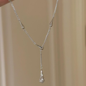 時尚Y字鏈項鍊女簡約水滴梨形
