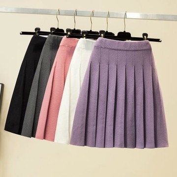 半身裙2025秋冬新款高腰百褶裙女短裙a字顯瘦jk裙加厚針織毛線裙