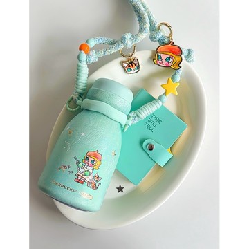 在台現貨24hrs出貨♡【星巴克x泡泡瑪特MOLLY】中國限定 STARBUCKS聯名不鏽鋼配杯繩水杯保溫杯