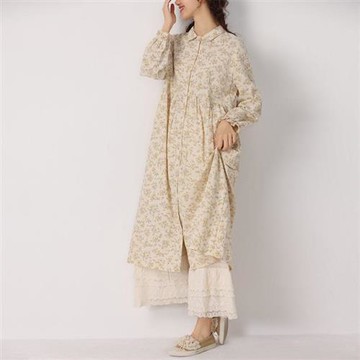 【巴黎精品】連身裙日系洋裝-長袖高腰碎花寬鬆女裙子3色a1ja39