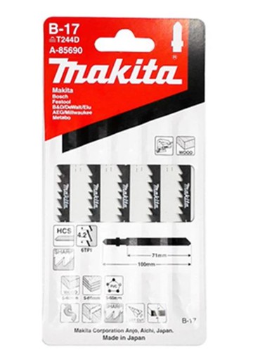 MAKITA 牧田 線鋸片 A-85690 B-17 5片 高碳鋼 T244D 高速切割 適用 木材 木料 日本製 木工