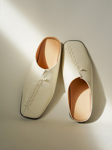 日本產小羊皮 小眾優雅方頭 四季拖鞋涼鞋 手工製