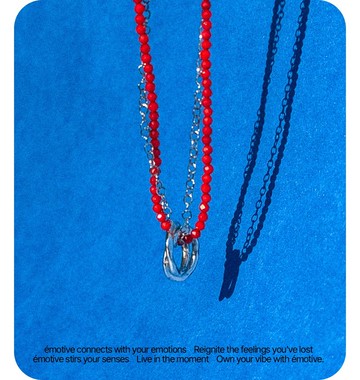 珊瑚寶石+手術鏈項鍊