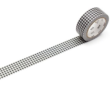 mt Deco 和紙膠帶 / 細方格紋 - 黑色 (MT01D547)