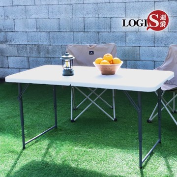 LOGIS邏爵家具－露營萬用122*61三段高度可調摺疊桌野餐桌 展示桌 和室桌 會議桌【CZ123Z】