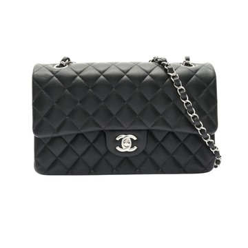 CHANEL 香奈兒 Coco 25 肩背包 黑色 菱格紋羊皮 銀釦 A01112 【二手名牌BRAND OFF】