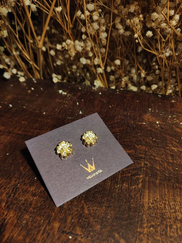 CreamyWhite_William&Feb.聯名款耳環_24K金/Swarovski/珍珠小花