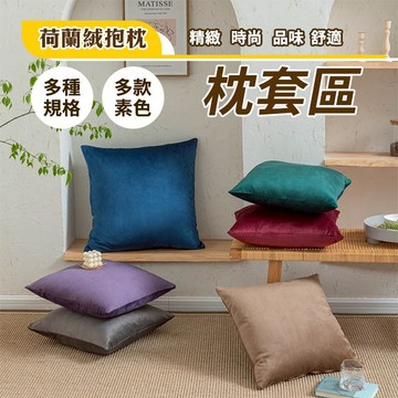素色荷蘭絨抱枕 枕套區  透氣舒適 時尚素色  拉鍊枕套  空間百搭 質感居家 人氣搶手貨