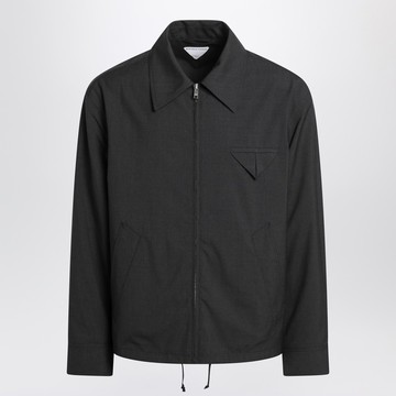 Black wool zip-up jacket