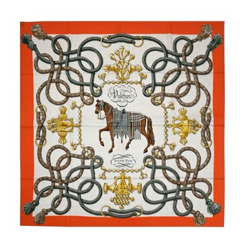 [平輸版] Hermes 愛馬仕Palefroi 140手工捲邊斜紋真絲大方巾/披肩(淺海軍藍/雲紋灰/青銅色)