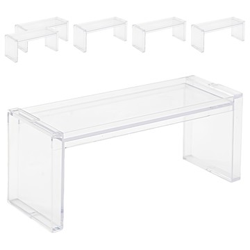 Couselect 可疊加桌面收納透明展示架  平面款 透明色  6個