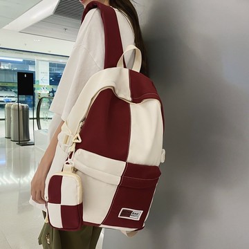 免運🏆【1011人收藏】書包女生小學生大容量2025新款高中學生初中生撞色大學生雙肩背包防水 後背包 背包 雙肩包 學生