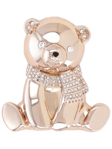 max mara metal and rhinestone brooch