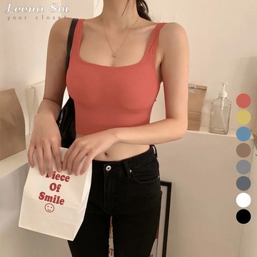 女生大U領上衣 短版上衣 美背性感大U背心 美背吊帶背心 無痕打底文胸內衣 038137