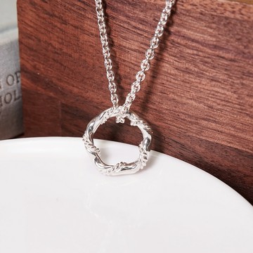 ART64 緞帶扭結項鍊(大) 男款 925純銀項鍊 20吋 男生項鍊