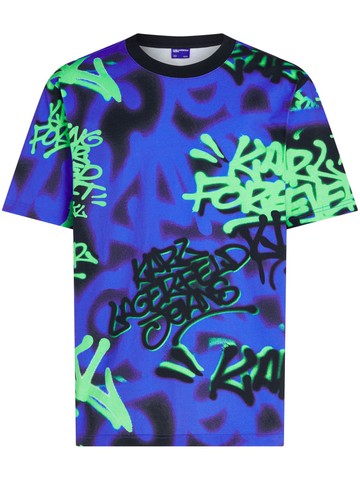 Karl Lagerfeld Jeans - x Crapule2000 graffiti-print T-shirt - men - Organic Cotton - XS - Blue