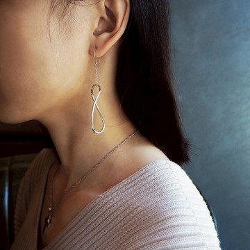 infinity earring_無限耳環 925銀 客製化訂單 珠寶