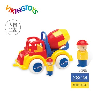 瑞典Viking toys維京玩具-Jumbo轉轉水泥車(含2隻人偶)28cm 兒童玩具車 幼兒玩具 摔不壞 靜音 現貨