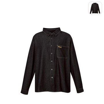 【FILA】男性 平織襯衫-黑色 1WSZ-1415-BK