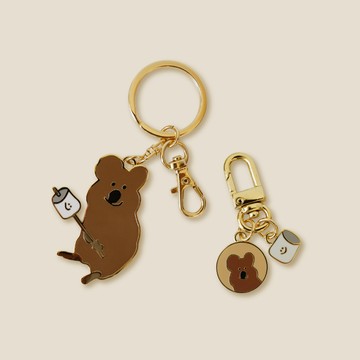 🇰🇷 韓國KKOBA 現貨 DINOTAENG 烤棉花糖 短尾袋鼠 吊飾 BOBO 鑰匙圈 鑰匙鎖 韓國文創
