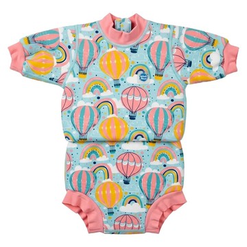 Splash About Happy Nappy Wetsuit 連身版游泳尿布褲 60~70cm 彩虹熱氣球  L(胸圍56cm + 身高41cm + 腰圍46~51cm + 腿圍19~22cm)  1件