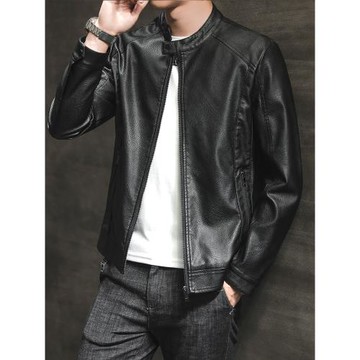 皮衣男潮流帥氣春秋款外套修身韓版復古皮夾克男裝機車服pu皮衣服