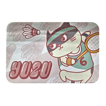 收納王妃 黃阿瑪珪藻土地墊 2650g  60 x 39 x 0.9cm  柚子羽球  1盒