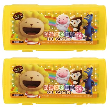 SIMBALION 雄獅 奶油獅 粉蠟筆 塑膠外盒顏色隨機  24色  2盒