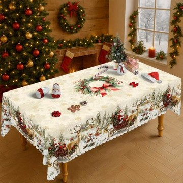 速賣通秋冬新款跨境外貿代發1pc Vintage Christmas Tablecloth