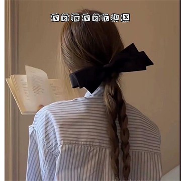 两件9.9折🔥臺灣出貨🔥可開發票✅法式黑色緞面大蝴蝶結髮夾女新款顯臉小頂夾後腦勺髮卡頭飾新款