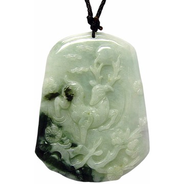 豬事大吉膠透冰紫 天然A貨翡翠玉石吊墜子項鍊PP48