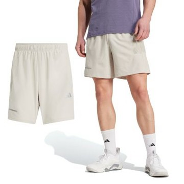 Adidas TR ESS HP SHORT 男款 米色 吸濕排汗 運動 休閒 短褲 JV9801