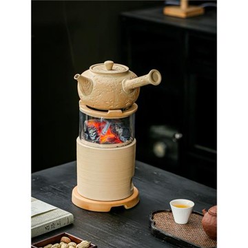 圍爐煮茶觀火爐茶室庭院戶外家用桌面小煮茶爐取暖手爐陶瓷碳爐
