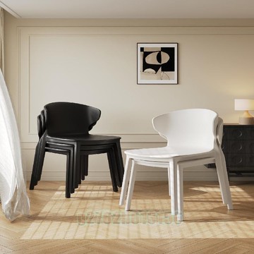 【宅配到家🚚】靠背椅子 可疊放輕奢高級感餐椅 家用加厚塑料凳子客廳商用餐桌椅子 餐廳椅子 塑膠餐椅 復古椅 北歐椅