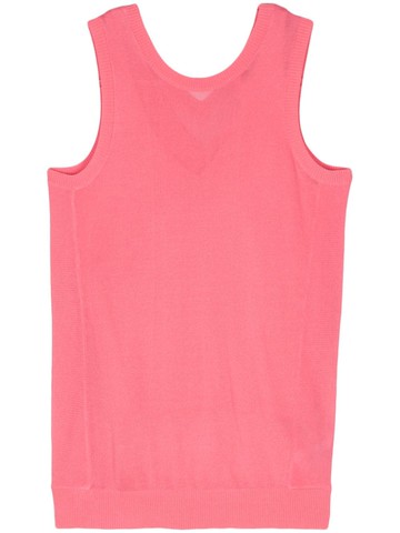 Armani Exchange - crew neck sleeveless top - women - Viscose/Polyamide/Cotton - S - Pink