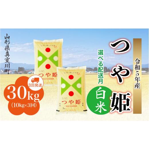 ＜配送時期が選べて便利な定期便＞  令和5年産 特別栽培米 つや姫  定期便 30?（10kg×1カ月間隔で3回お届け） ＜配送時期指定可＞ 山形県 真室川町