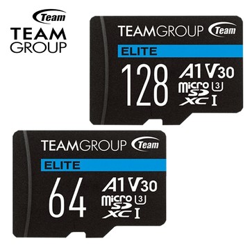 【公司貨】Team 十銓 ELITE 64G 128G 256G microSDXC TF U3 A1 V30_藍色