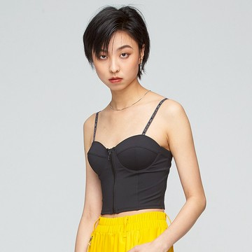 不可退換 /吸排馬甲Bra背心(女)-膠片黑