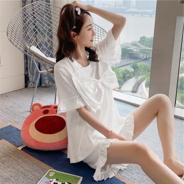 睡衣女夏季2026年新款兩件套套裝薄款短袖大碼純棉網紅爆款家居服